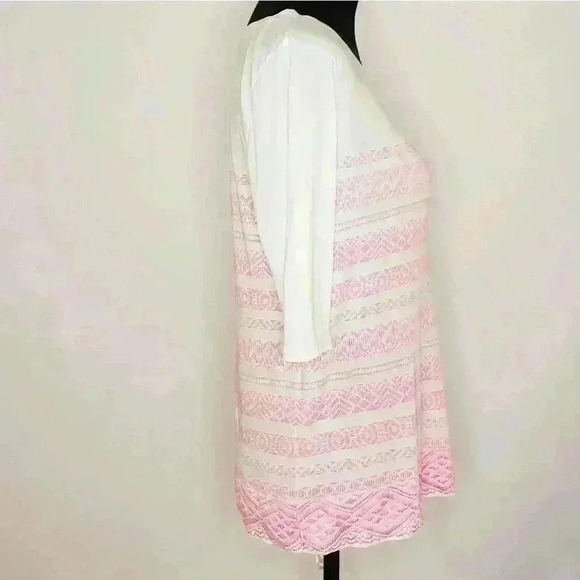 𝅺j.crew Factory Pink Embroidered Short Sleeve Top S - Picture 3 of 6